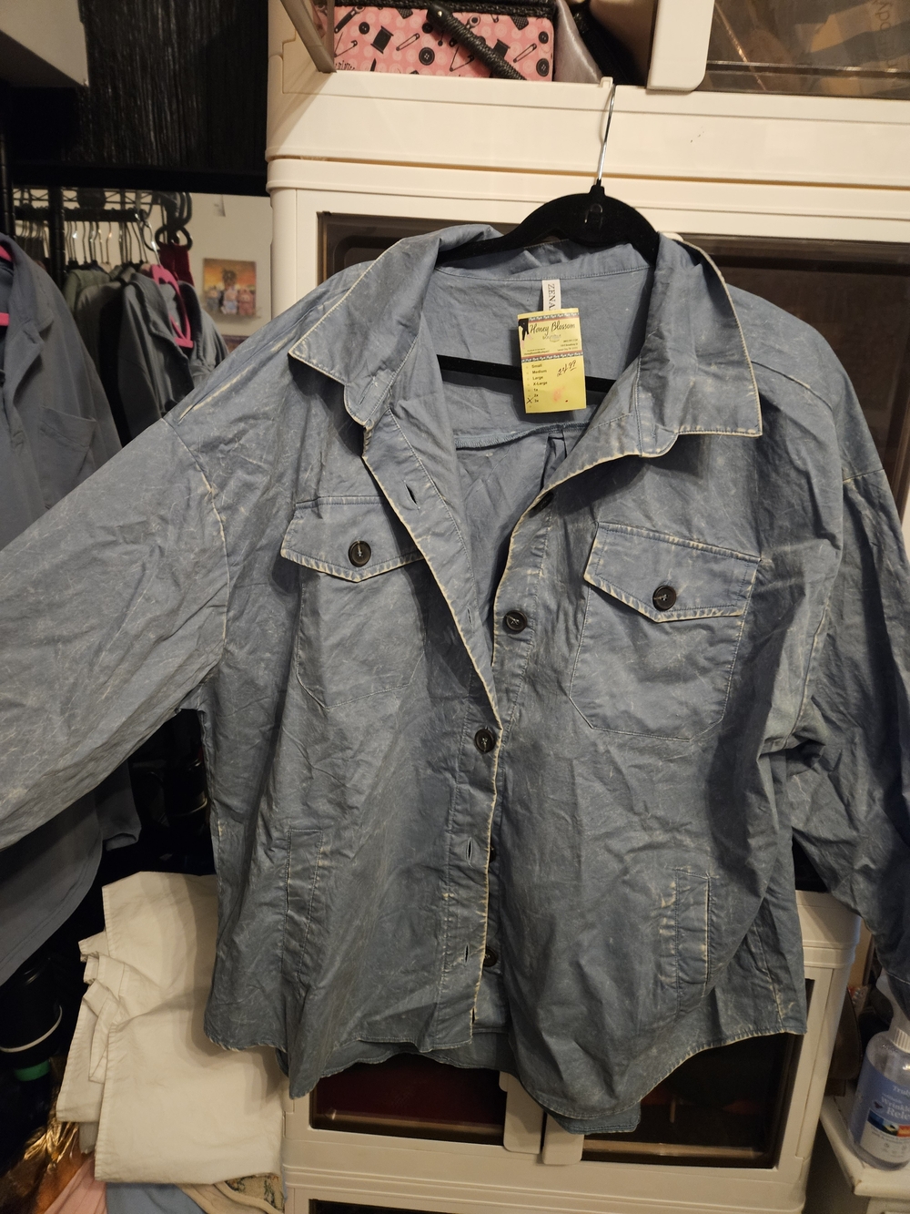Zenana Outfitters Light Blue Denim Shirt Jacket